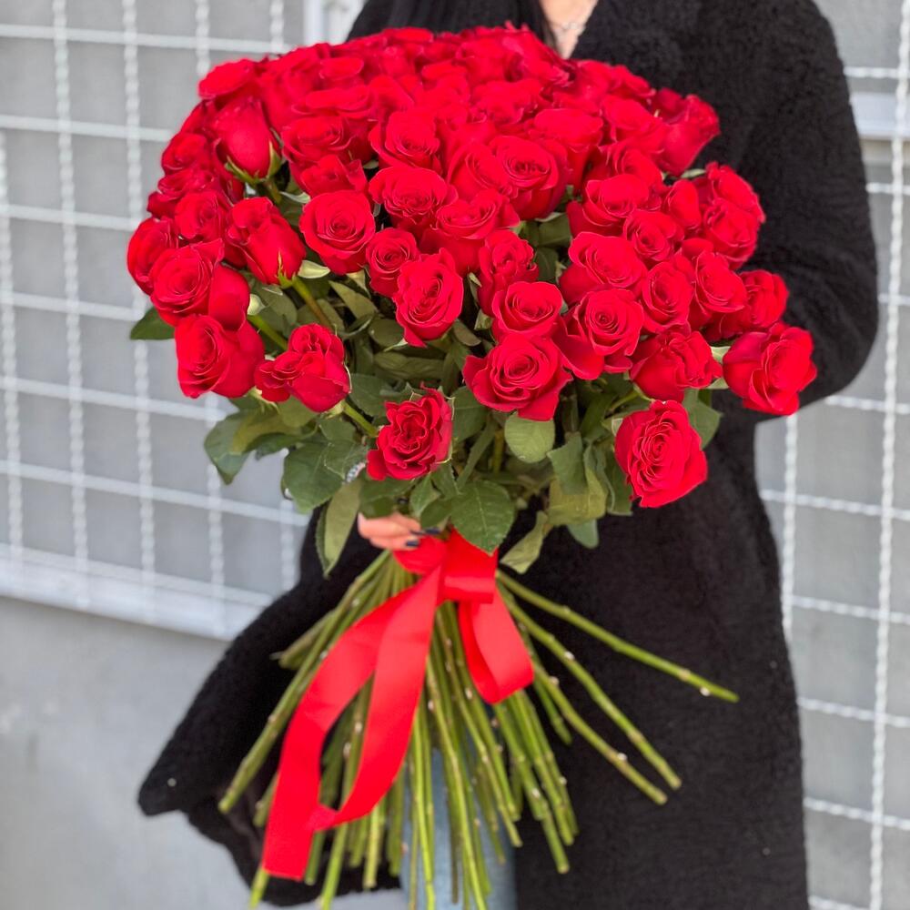 75 голландских роз высота 70 см